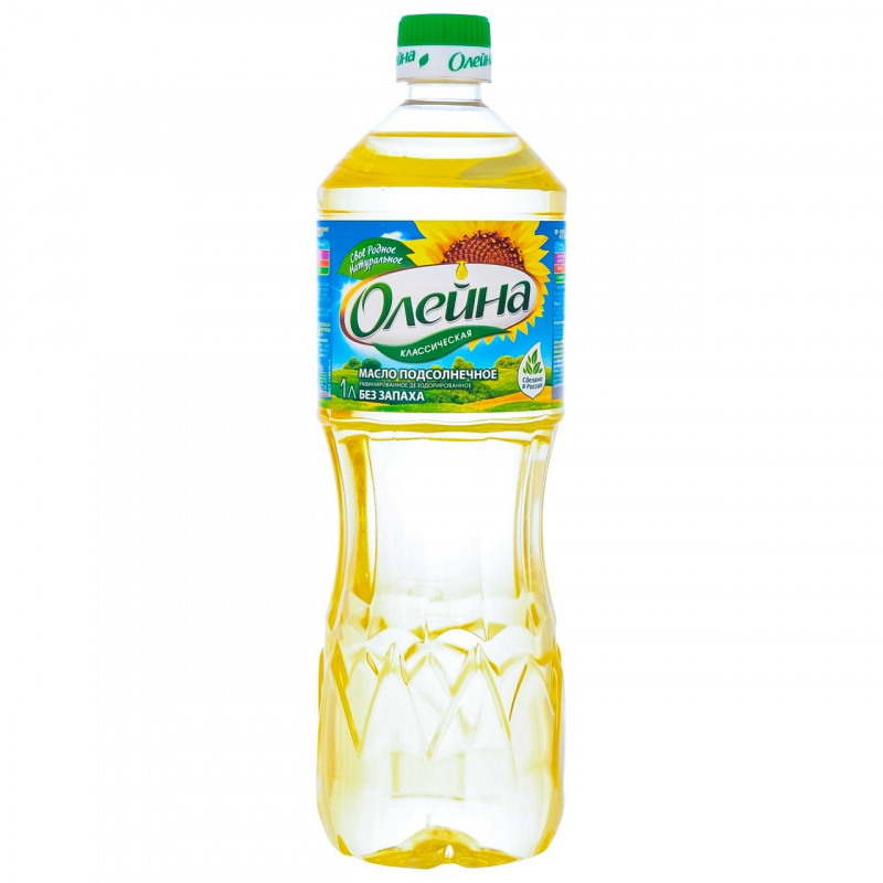 Масло подсолнечное Олейна рафинированное, 1л