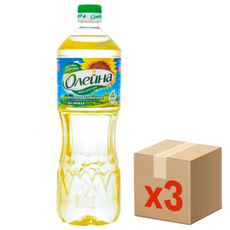 Масло подсолнечное Олейна рафинированное, 1л x 3 шт