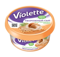 Сыр творожный Виолетта благородные грибы 70%, 140г