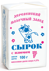 Сырок творожный ДМЗ с изюмом 4.5%, 100г