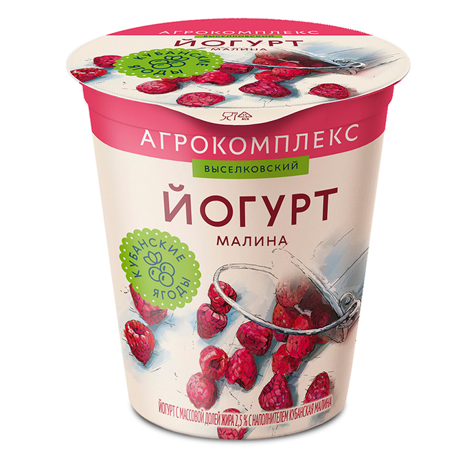 Йогурт малиновый АГРОКОМПЛЕКС 2,5%, 300г купить с доставкой на дом ...