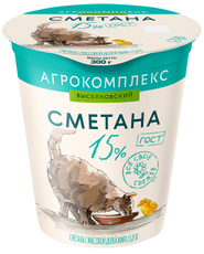 Сметана Агрокомплекс Выселковский 15%, 300г