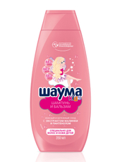Шампунь-бальзам детский Шаума Kids Экстракт малинки-пантенол, 350мл