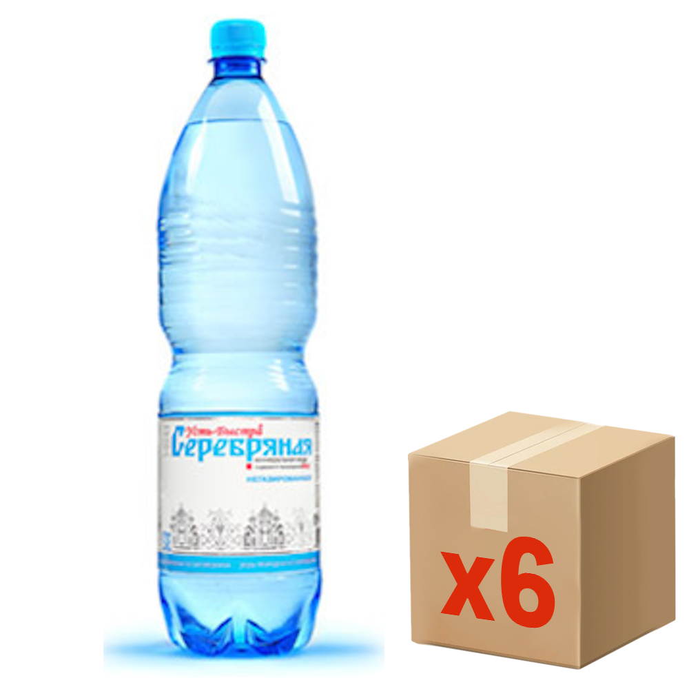 Вода Аквадар Серебряная газированная, 1.5л x 6 шт