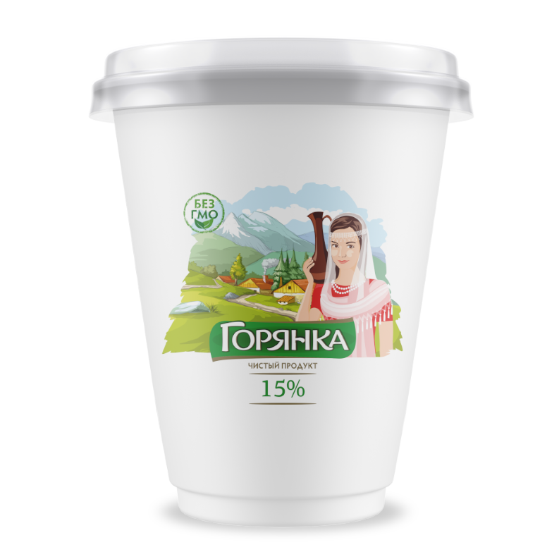Продукт сметанный Горянка 15%, 400г