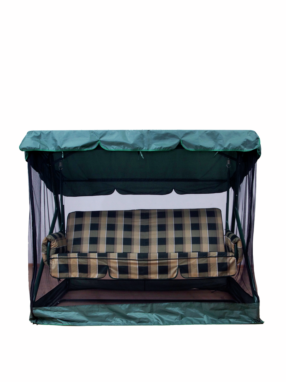 Качели садовые Greengard Адриана трехместные зеленые, 160 х 210 х 130см