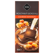 RIOBA Шоколад молочный с соленой карамелью, 100г