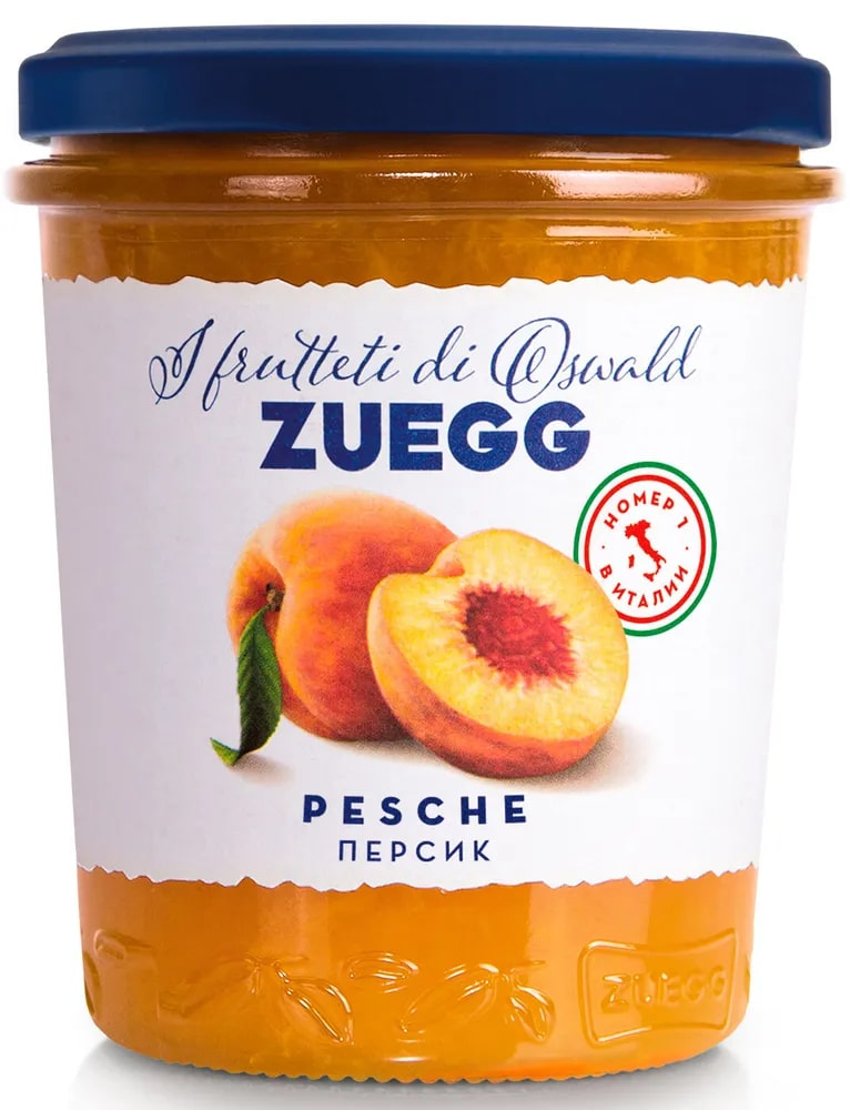 Джем Zuegg Персик конфитюр экстра, 320г