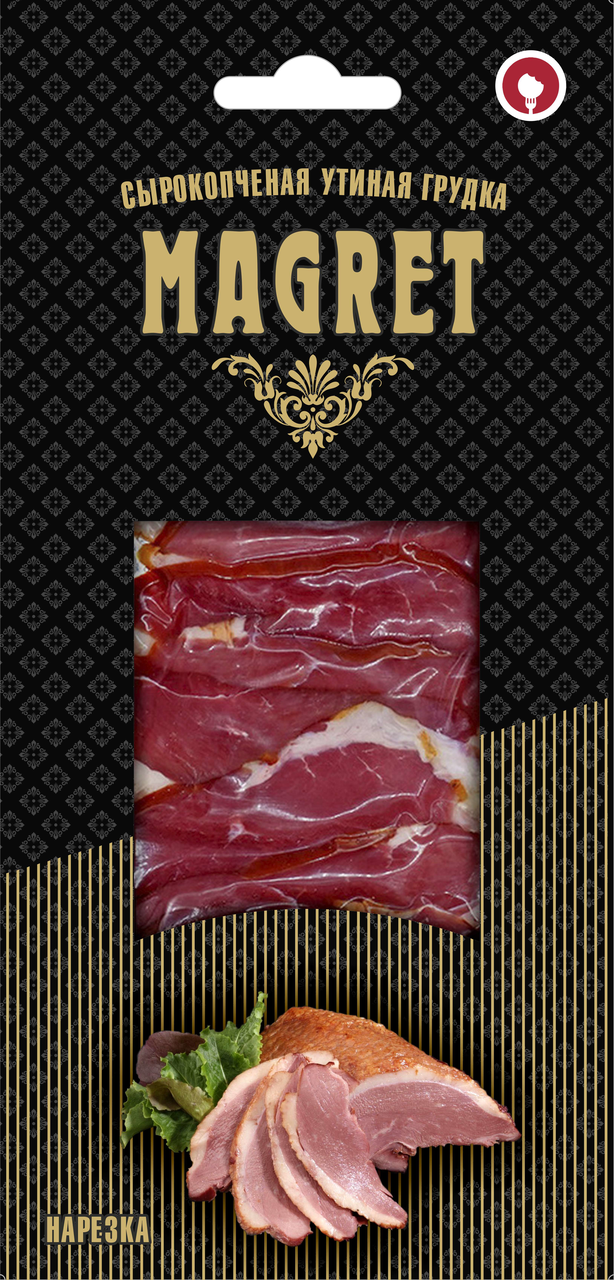 Грудка утиная Magret сырокопченая нарезка, 75г