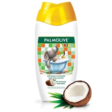 Гель для душа Palmolive Kids детский от 3 лет с маслом кокоса для тела и волос, 250мл