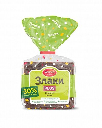 Хлеб Ярхлеб Злаки Plus ржаной с семенами льна в нарезке, 250г