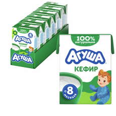Кефир детский Агуша 3.2% с 8 месяцев, 204г x 6 шт