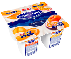Йогуртный продукт Alpenland абрикос, персик и маракуйя 7.5%, 95г