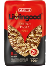 Макаронные изделия Makfa Livingood Energy Pasta Фузилли, 400г