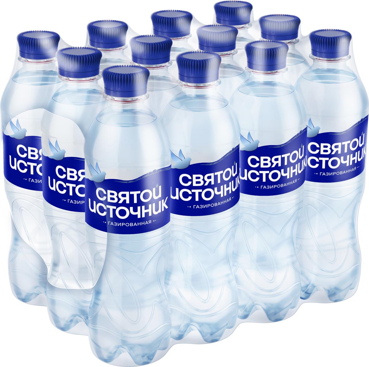 Питьевая вода СВЯТОЙ ИСТОЧНИК газированная, 0,5 л