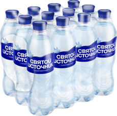 Вода Святой Источник питьевая газированная, 500мл x 12 шт