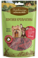 Лакомство Деревенские лакомства Ломтики крольчатины для собак мелких пород, 55г