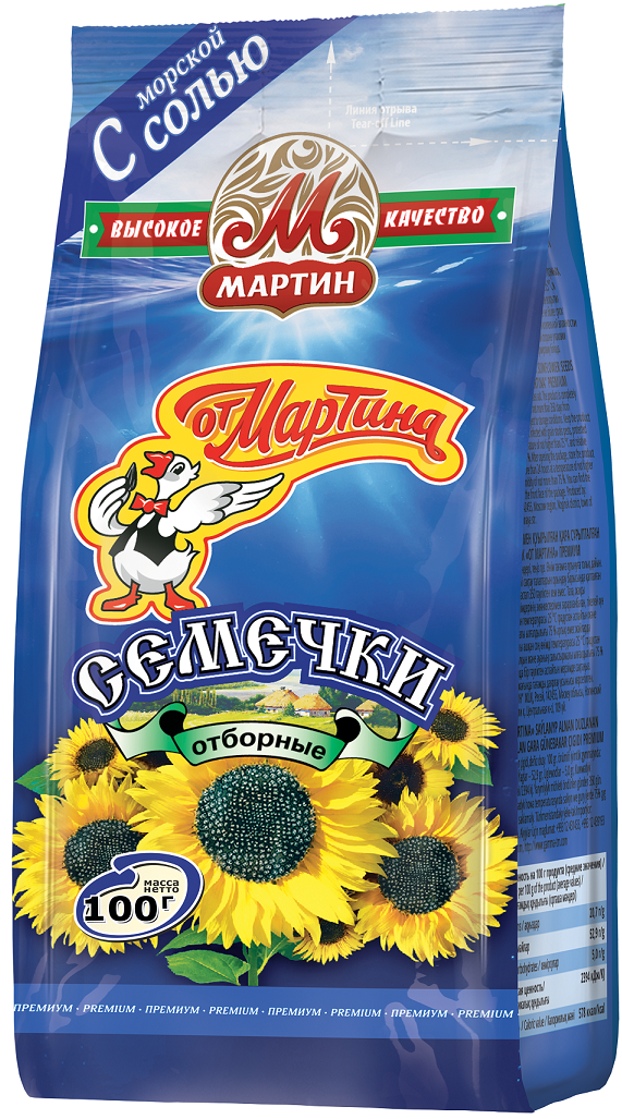 Семечки От Мартина отборные Premium с морской солью, 100г