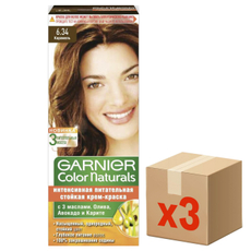 Крем-краска для волос Garnier Color Naturals Питательная c 3 маслами 6.34 Карамель, 110мл х 3 шт