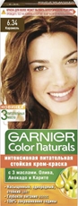 Крем-краска для волос Garnier Color Naturals Питательная c 3 маслами 6.34 Карамель, 110мл х 3 шт