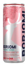 Вода Borjomi Flavored с ароматом дикой земляники и экстрактом трав газированная, 330мл
