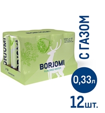 Напиток Borjomi Flavored с экстрактами лайма и кориандра газированный, 330мл x 12 шт