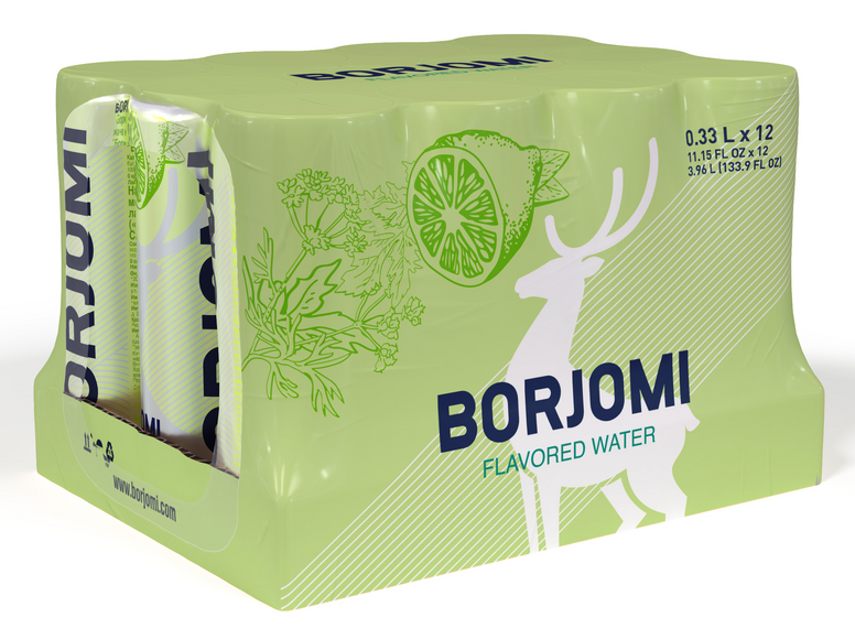 Вода Borjomi Flavored с экстрактами лайма и кориандра газированная, 330мл x 12 шт