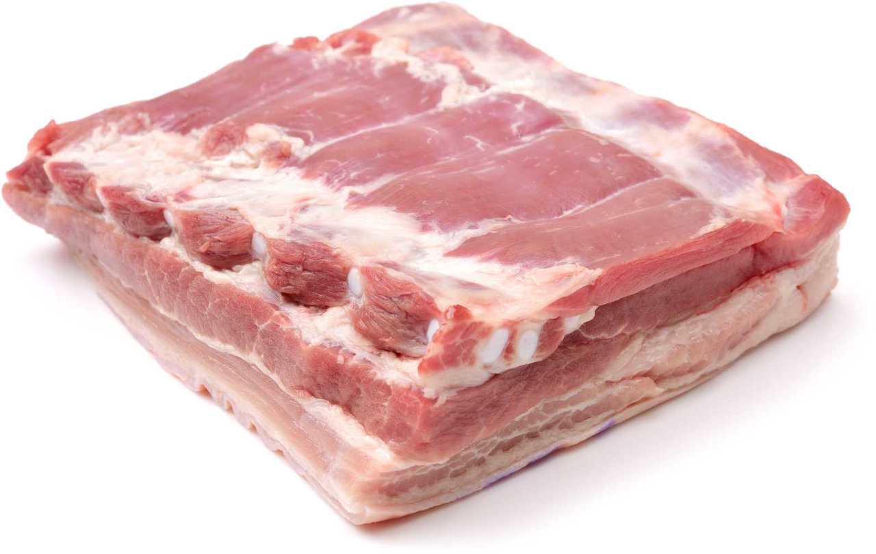 Грудинка свиная на кости в шкуре охлажденная, ~1кг