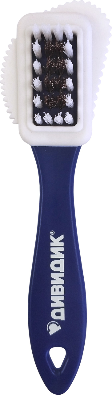 Щетка Дивидик для замши и нубука тройная синяя, 25мл