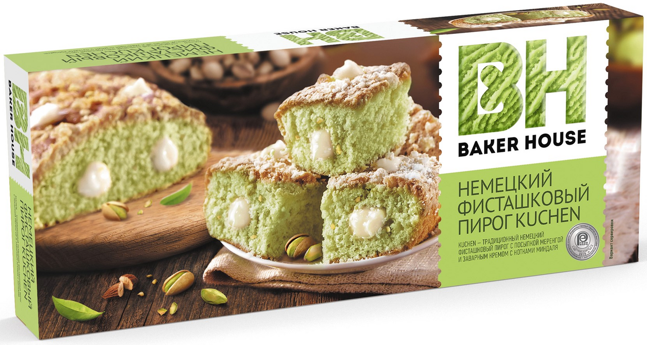 Пирог Baker House Kuchen Фисташковый бисквитный, 350г