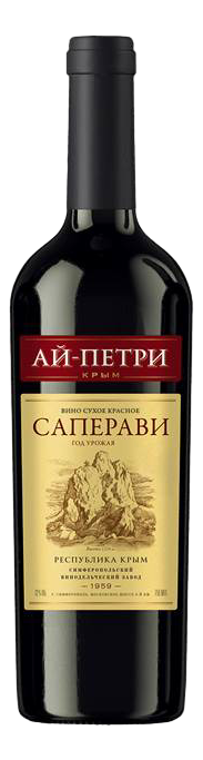 Изображение товара Вино Ай-Петри Саперави красное сухое, 0.75л