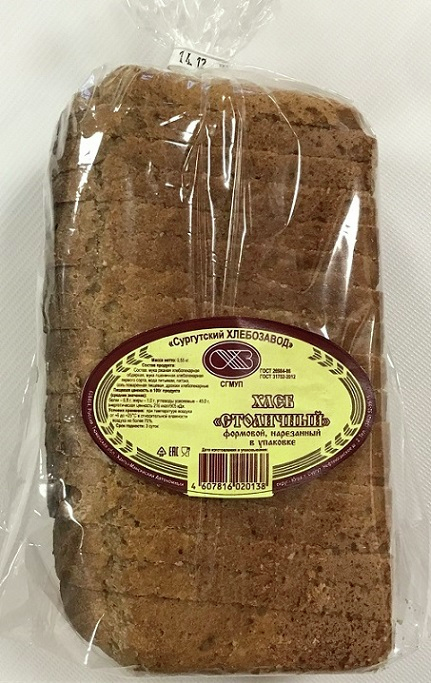 Хлеб СХЗ Столичный нарезной, 550г