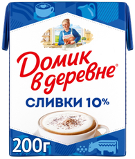 Сливки Домик в деревне ультрапастеризованные 10%, 200мл