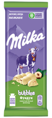 Шоколад Milka Bubbles белый пористый с фундуком, 79г