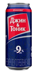 Напиток Очаково Джин-тоник слабоалкогольный, 0.45л